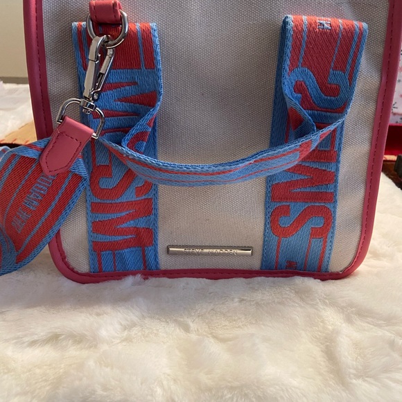 Steve Madden Pink and Blue BWebber canvas Tote Bag - Picture 8 of 13